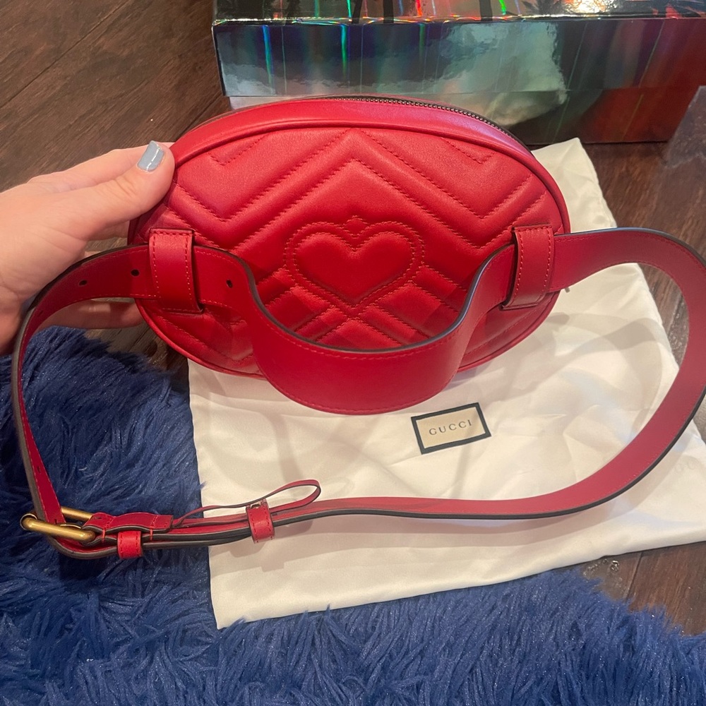 NWT Brand New Gucci GG Marmont Apollo Belt Bag Red Size 85 Women’s - Picture 16 of 16